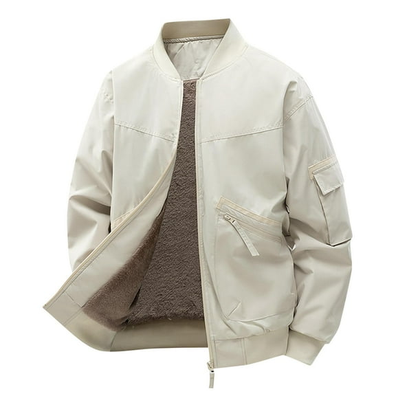 Yiliang Mens Tactical Jacket Aviator Bomber Jacket Casual Fall and Winter Water Resistant Outwear Coat,Khaki,2XL