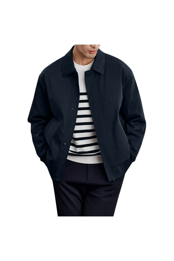 Mens Tactical Jacket Aviator Bomber Jacket Casual Fall and Winter Water Resistant Outwear Coat,Navy,L