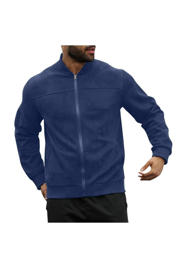 Mens Track Jacket Zip Up Lightweight for Fall Season Retro Hip Hop Jacket Activewear Sport Jacket,Dark Blue,3XL