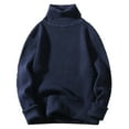 thumbnail image 1 of Yiliang Mens Turtleneck Cable Knit Sweater Fall and Winter Long Sleeve Warm and Thermal Top Clothes ,Navy,2XL, 1 of 5