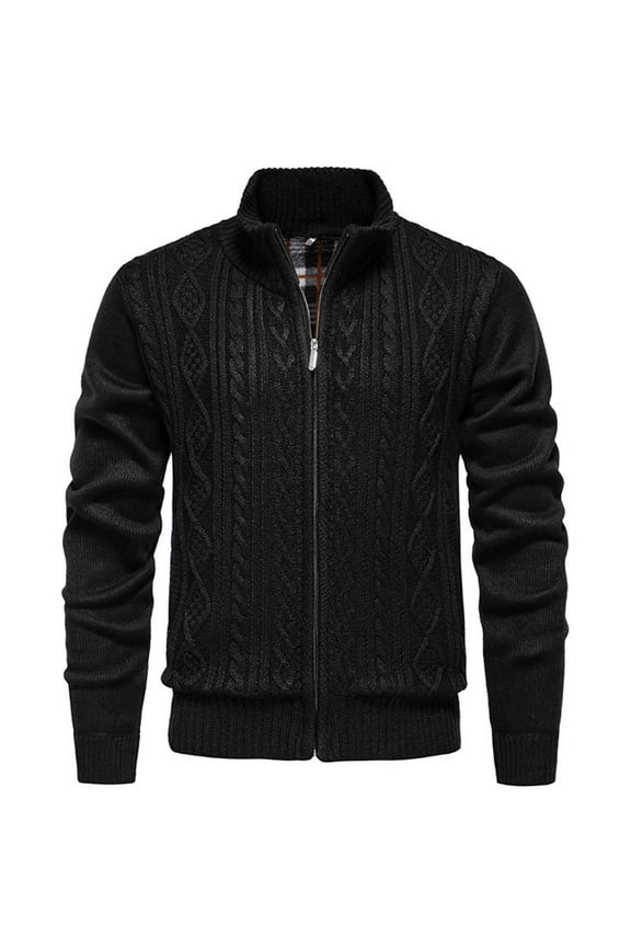 Mens Winter Fleece Lined Bomber Jacket with Sherpa Collar Softshell Comfort Coat Thermal Warm Heated for Winter Season,Black,XL