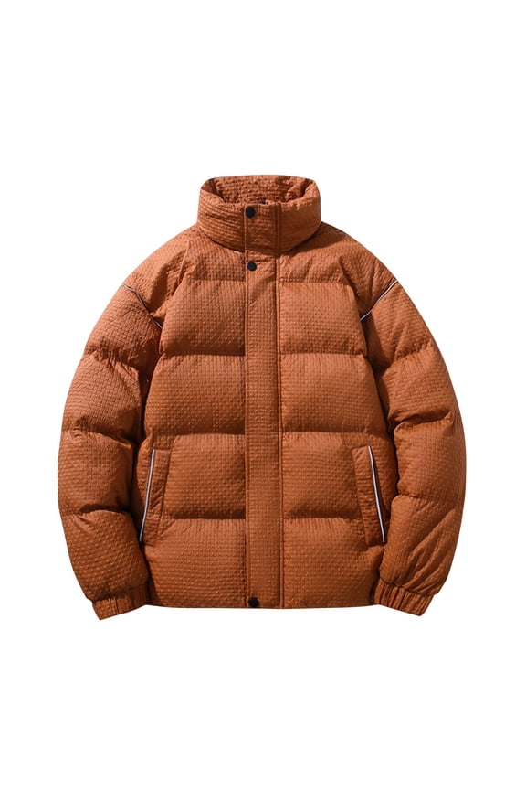 Mens Winter Puffer Coat Warm Heated Thermal Clothes Snowbroader Clothes,Brown,4XL