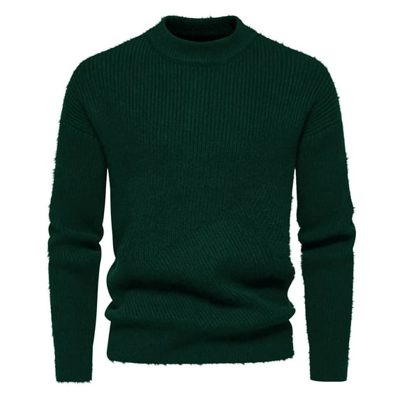 Yiliang Pullover Sweater for Men Fall and Winter Long Sleeve Warm and Thermal Top Clothes ,Army Green,2XL