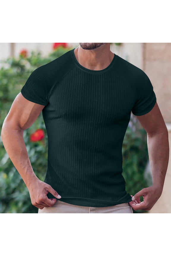 Sustainable T Shirts Mens Classic Airy T Shirt Crew Neck Flexible Top Stretchy Quick Dry Tee