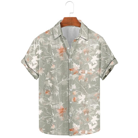 Yiliang T Shirt for Men Aloha T Shirt for Men Large Floral Design Casual Summer Button Front Top Cozy Short Sleeve Tee