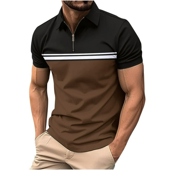 Yiliang T Shirt for Men Mens Everyday Polo Shirt Turn Down Collar Regular Fit Classic Color Business Casual and Comfortable