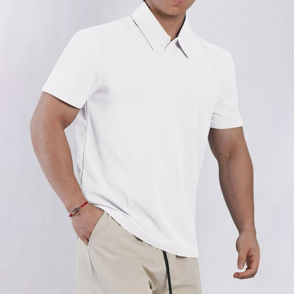 Yiliang T Shirt for Men Mens Everyday Polo Shirt Turn Down Collar Regular Fit Classic Color Business Casual and Comfortable