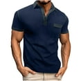 thumbnail image 1 of Yiliang T Shirt for Men Middle Aged Men's Classic Fit Short Sleeve T Shirt with Lapel Collar Soft Poly Shirt, 1 of 5