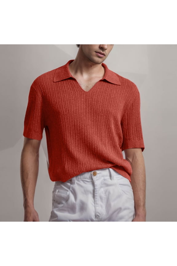 T Shirts for Men Vintage Wrinkle Free Polo Shirt Stretch Comfortable Summer Top business Ready Tee