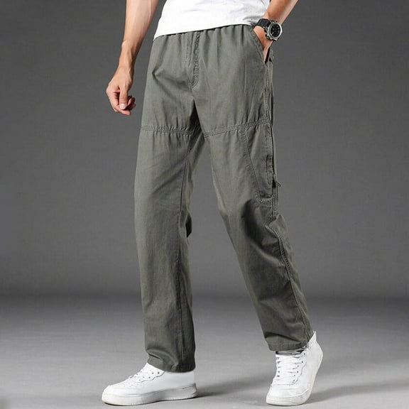 Yiliang Tactical Cargo Pants for Men Men's Heavy-Duty Work Cargo Pants with Tool Pockets Industial Grade Durable Cotton