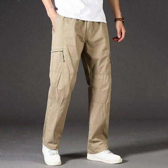 Yiliang Tactical Cargo Pants for Men Men's Canvas Work Pants Tough Fabric Double Knee Outdoor Ready