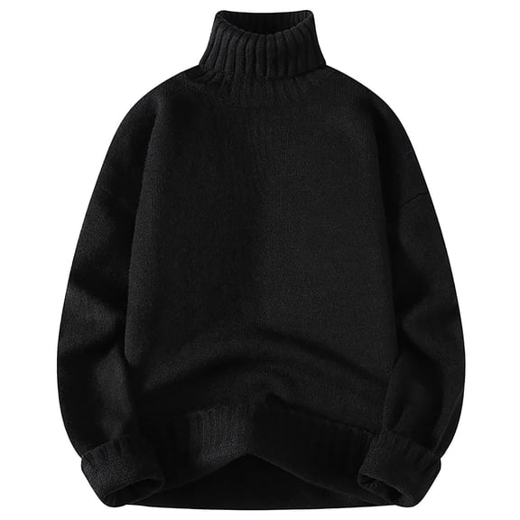 Yiliang Turtleneck Sweaters for Men Fall and Winter Long Sleeve Warm and Thermal Top Clothes ,Black,XL