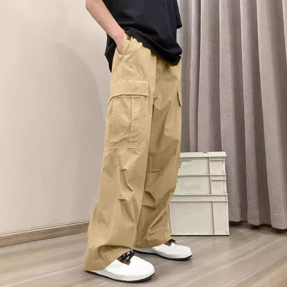 Yiliang Utility Pants Men Men's Classic Fit Cargo Work Pants Reinforced Seams Utility Storage
