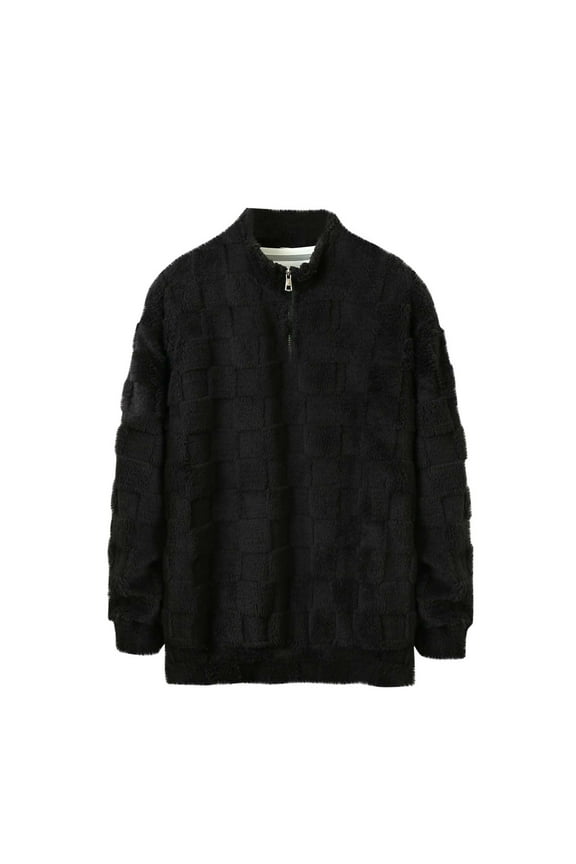 Winter Thick Sweater for Men Sherpa Lined Thicken Zip Up Super Soft Thermal Warm Heated Top Clothes