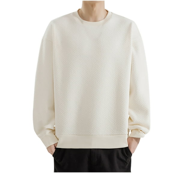 Yiliang Young Adult Sweatshirts Fashionable Mens Printed Casual Fit Pullover Fleece Long Sleeve Crew Neck Sweatshirt