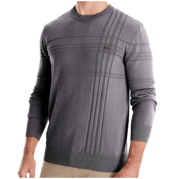 Yiliang cotton Sweater for Men Fall and Winter Long Sleeve Warm and Thermal Top Clothes ,Dark Gray,S