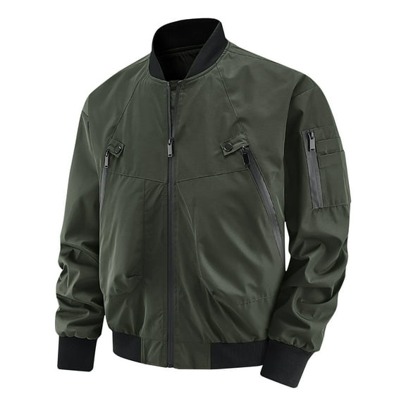 Yiliang work jackets for men cold weather Construction high Visibility Water Resistant Coat ,Army Green,M