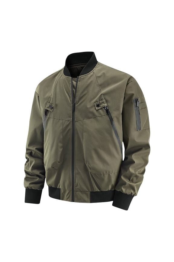 work jackets for men cold weather Construction high Visibility Water Resistant Coat ,Khaki,2XL