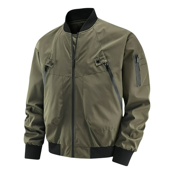 Yiliang work jackets for men cold weather Construction high Visibility Water Resistant Coat ,Khaki,M