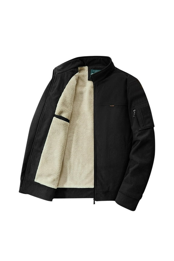 work jackets for men cold weather Construction high Visibility Water Resistant Coat Ultra Warm with Fleece Lined,Black,M