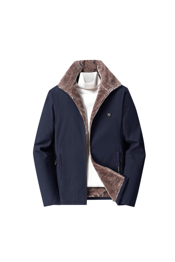 work jackets for men cold weather Construction high Visibility Water Resistant Coat Ultra Warm with Fleece Lined,Dark Blue,2XL