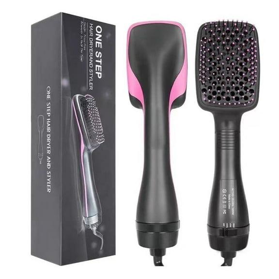 Yiliangx 2 in 1 Hair Dryer Brush & Straightener Brush, One-Step Hair Dryer and Styler, Negative Ion Blow Dryer Brush, Hot Air Brush Detangles, Dries, Smooths, Reduce Frizz & Static