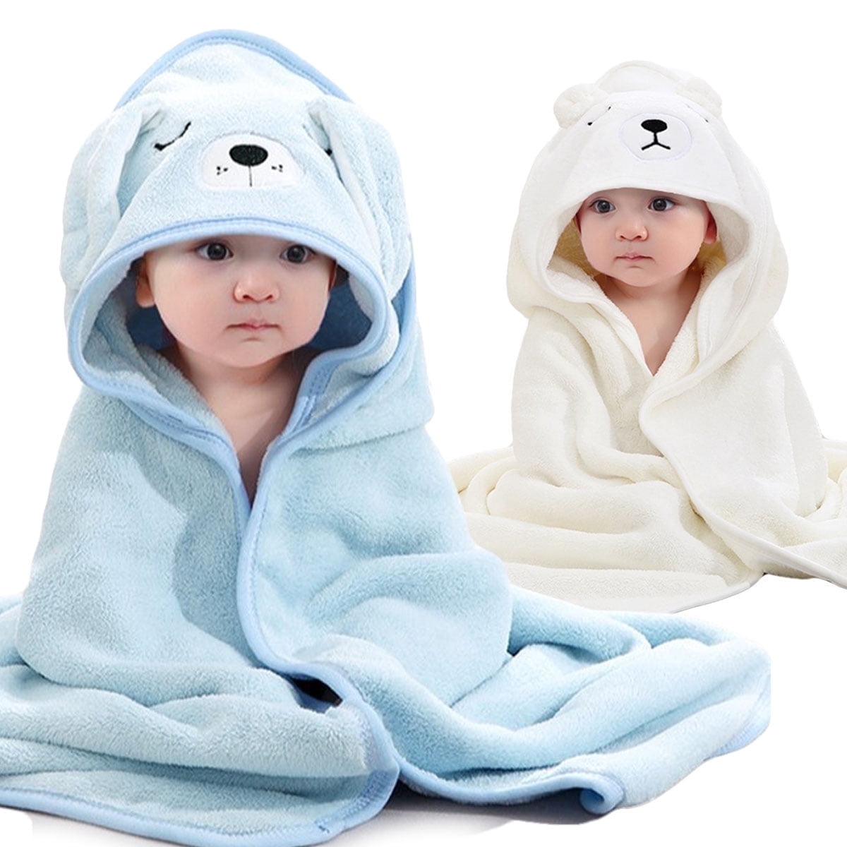 Yiliangx 2 PCS Hooded Towels Bath Towels for Kids Toddler Infant Boy and Girl Shower Gifts Cartoon Animal Absorbent Soft Washcloth 31.5 X 31.5 Inch