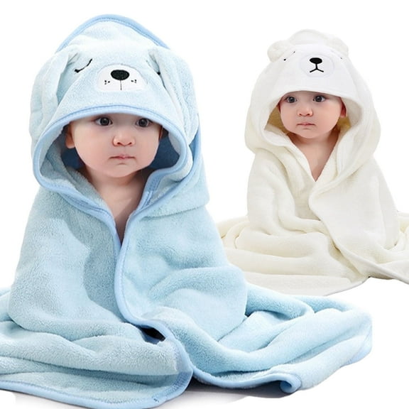 Yiliangx 2 PCS Hooded Towels Bath Towels for Kids Toddler Infant Boy and Girl Shower Gifts Cartoon Animal Absorbent Soft Washcloth 31.5 X 31.5 Inch