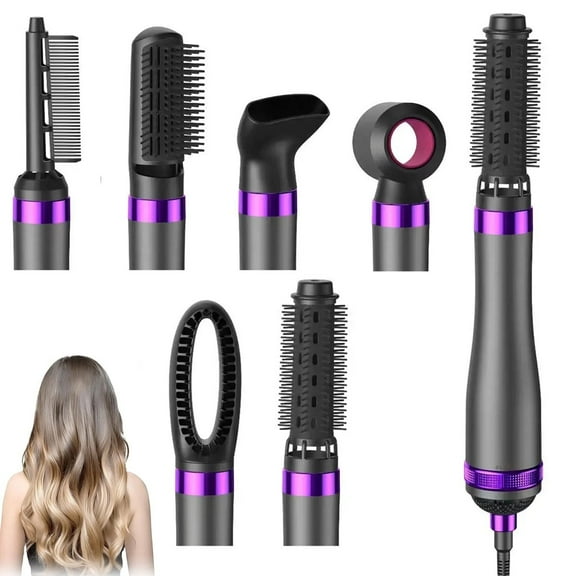 Yiliangx 6 in 1 Hair Dryer Brush,Detachable Multi-Head Blow Dryer, Hair Volumizer,One-Step Hot Air Brush for Straightening,Curling,Drying,Multifunctional Hair Dryer Styling Tool