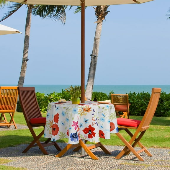 Yilichang Waterproof 60" Floral Polyester Round Tablecloth