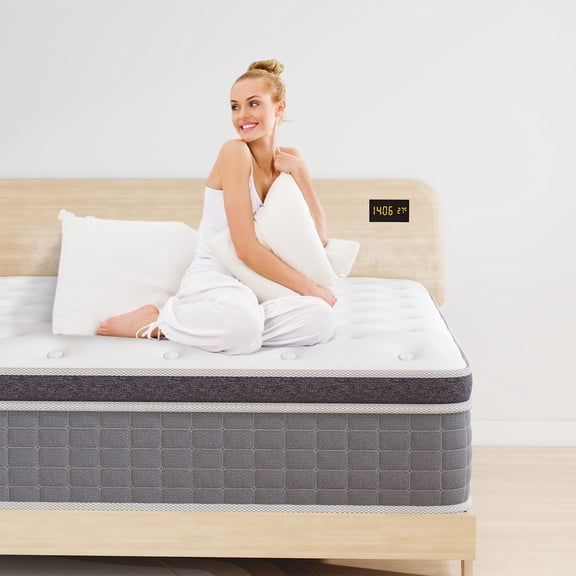 Yilicy 10 inch King Mattress, Gel Memory Foam & Spring Hybrid Medium Comfort Mattress in a Box