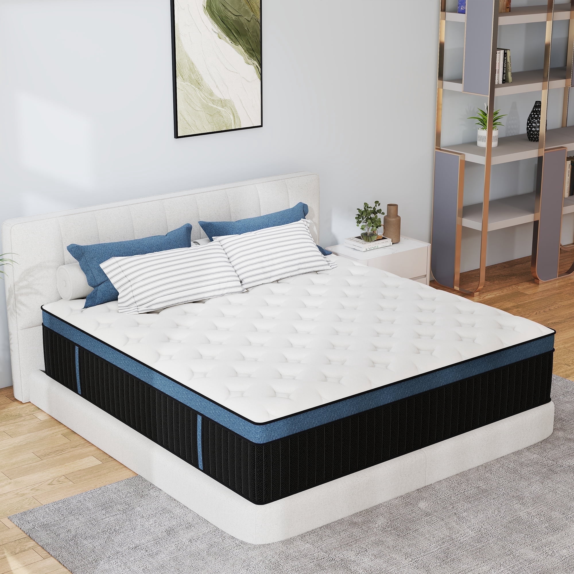 Yilicy 12 inch Full Mattress, Gel Memory Foam & Spring Hybrid Medium Comfort Mattress in a Box,Audlt