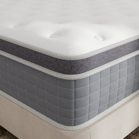 Yilicy 12 inch Queen Mattress in a Box, Spring Hybrid Memory Foam Medium Firm Mattress,Adult