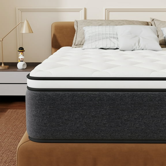 Yilicy 14 inch Queen Mattress,Gel Memory Foam And Pocketed Spring Hybrid Mattress in a Box for Good Sleep