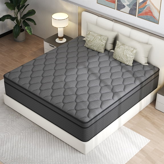 Yilicy 14 inch Twin Mattress in a Box, Hybrid Gel Memory Foam with Individually Wrapped Pocket Coils, Medium Firm, Pressure Relief, Adult