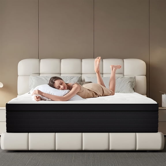 Yilicy King Mattress 10 inch Memory Foam and Spring Hybrid Mattress in a Box Pressure Relief, Breathable