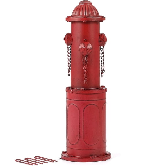 Dog Fire Hydrant Pee Post, 22.4" H Fake Fire Hydrant for Dogs to Pee on | Large Metal Pee Post Statue for Yard Garden Indoor & Outdoor
