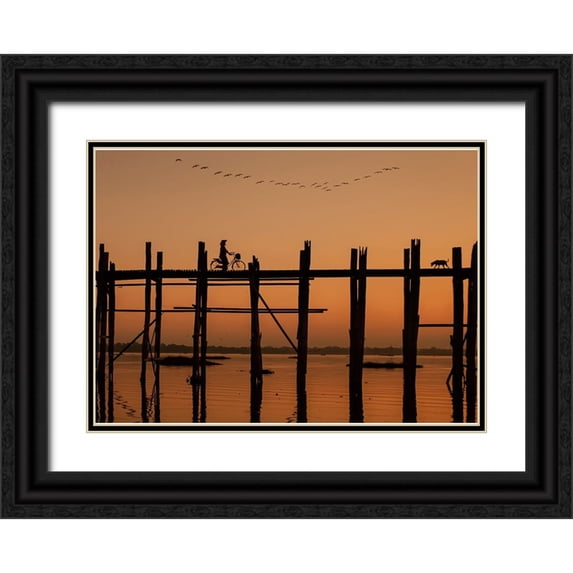 Yilman, Gulsen 24x18 Black Ornate Wood Framed with Double Matting Museum Art Print Titled - Ubein Bridge