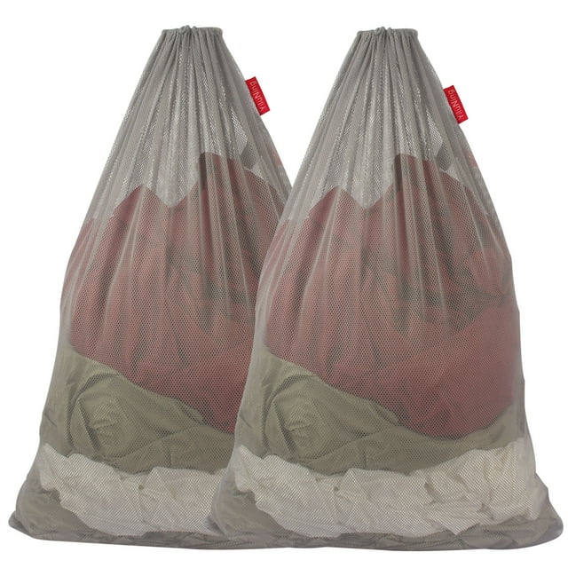 YiluNing 2 Pack Mesh Laundry Bags with Drawstring Closure, 24 x 36