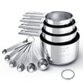 thumbnail image 1 of Yilush Stainless Steel Measuring Cups and Spoons Set, 4 Stainless Steel Nesting Measuring Cups and 6 Measuring Spoons, Cups and Spoons, Kitchen Gadgets for Cooking and Baking (10), 1 of 6