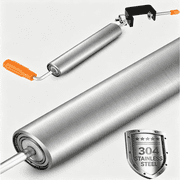 Rolling Pin Stainless Steel 360 Rotating Dough Roller for Baking, Pastry, Pizza, Dumplings, Non-Stick Pastry Roller Kitchen Essential, 7.87 Inch