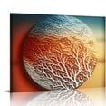thumbnail image 1 of Yiluyinqing Coral Branches Sunset Underwater Canvas Print Wall Decor for Bathroom, Living Room, Office - Ready To Hang Art Decor 20x16in, 1 of 6