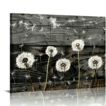 Yiluyinqing Dandelions Canvas Wall Art Decor for Home - Ready to Hang Room Wall Pictures Accent Kitchen & Bathroom Decor 16x12in