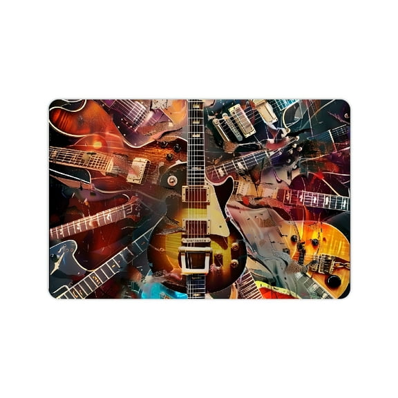 Yiluyinqing Diatom Mud Mats Non-Slip Guitar Music Home Theme Quick Drying Absorbent Rubber Backing Easy Storage Super Water Absorption 24x16in