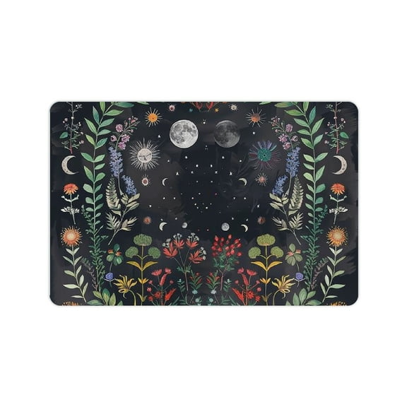 Yiluyinqing Diatom Mud Mats Non-Slip Moon Phases Home Theme Quick Drying Absorbent Rubber Backing Technology Easy Storage Super Water Absorption 24x16in