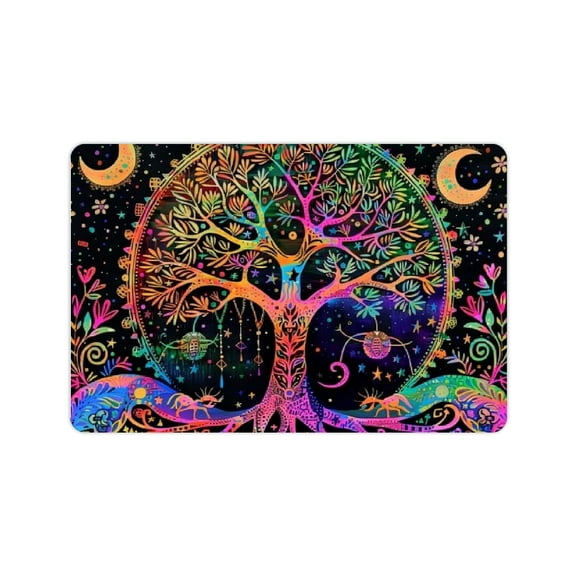 Yiluyinqing Diatom Mud Mats Non-Slip Moon Stars Psychedelic Art Home Decor Set of 2 24x16in