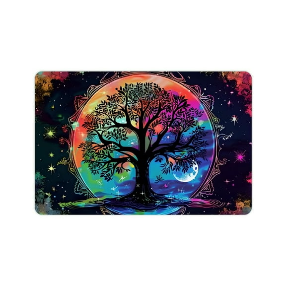 Yiluyinqing Fast Absorption Diatom Mud Bath Mat Tree of Life Moon Stars Home 2 Pack 24x16in