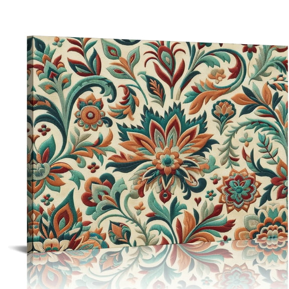 Yiluyinqing Flowers Leaves Decorative Canvas Prints Wall Art Modern Style Home Decor - Ready To Hang Room Interior Design 16x12in