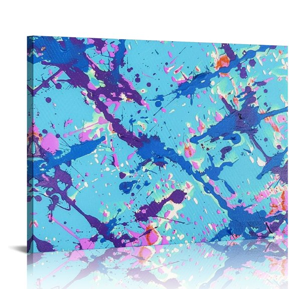 Yiluyinqing Paint Splatters Print On Canvas Wall Decor For Bedroom Kitchen Modern Art Ready To Hang Room Home Decor 20x16in