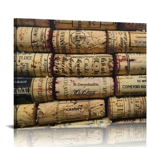 Yiluyinqing Wine Corks Wine Cellar Labels Art Modern Canvas Prints Wall Decor for Home Bathroom 16x12in